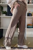 Shoreditch Stripe Lounge Flare Trouser Chocolate & Latte /10 * pre order due approx 10 days